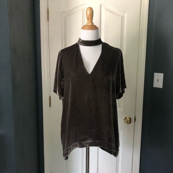 Madewell Velvet Choker top - Picture 2 of 7